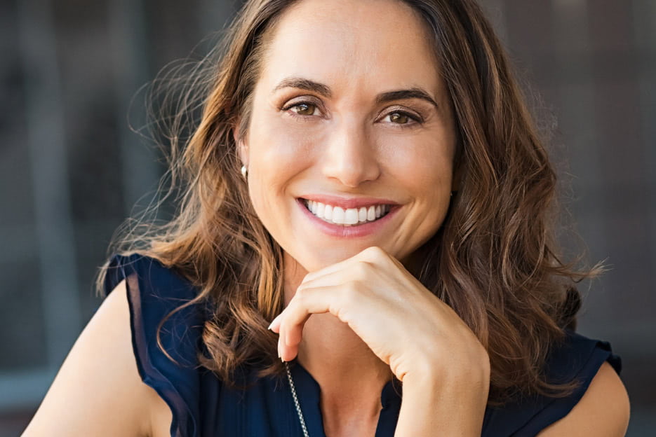 Woman Smiling After Ultherapy Treatment at Kalos Medical Spa in Fort Worth