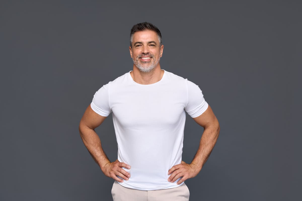 Fit man in a white shirt